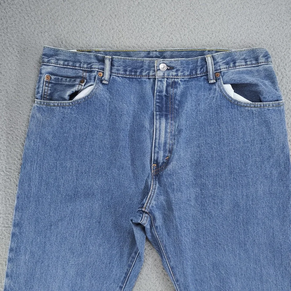 Levis 517 Jeans Mens 40x30 Blue Denim Bootcut Zip Fly High Rise Distressed